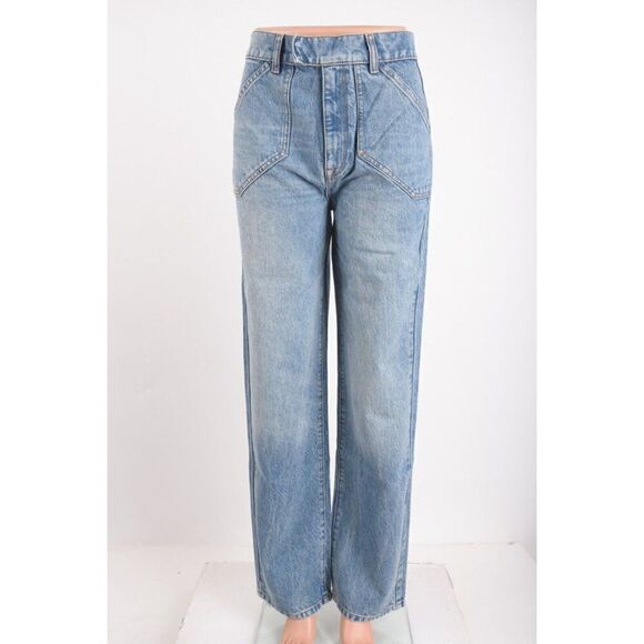 Triarchy Ms. Keaton Farmstand Baggy Jeans Blue Recycled & Organic Cotton Sz 24 - Picture 1 of 6